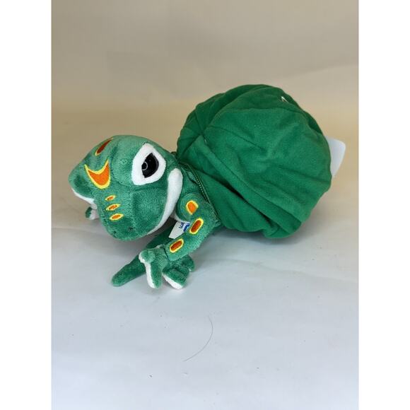RARE 2007 Gecko Turtle Bag Cocoon Plush Green Advertising Stuffed Animal - Picture 8 of 12